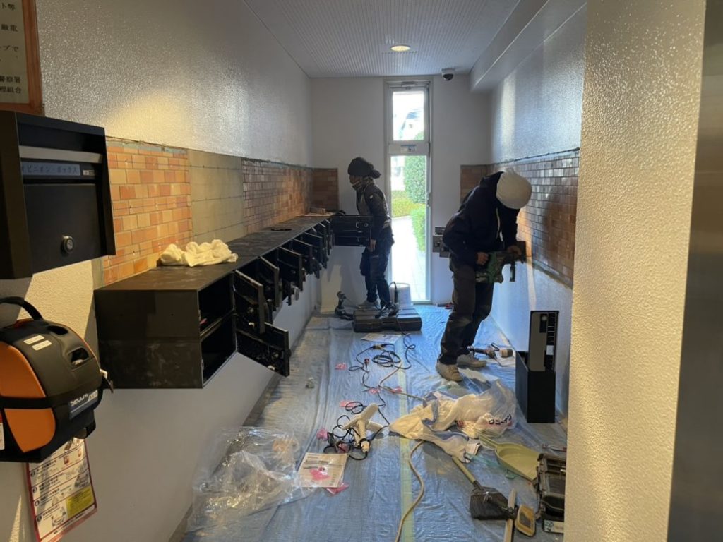 集合ポスト解体・取り付け (3)